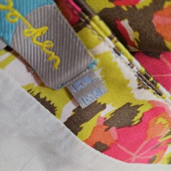 Boden sz 14 Pink Green empire waist Cotton cap sleeves 39in long - Picture 15 of 16